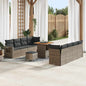 Conjunto de sofá de jardim 11 peças Rattan sintético Bege e Creme