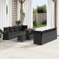 Conjunto de sofá de jardim 11 peças Rattan sintético Bege e Creme