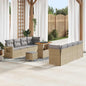 Garden sofa set with cushion 11 pcs Beige and Light Grey