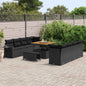 Conjunto de sofá de jardim 11 peças Rattan sintético Bege e Creme