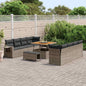 Conjunto de sofá de jardim 11 peças Rattan sintético Bege e Creme