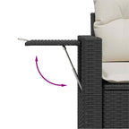 Conjunto de sofás de jardín con cojín 13 pcs Negro y crema