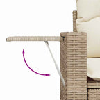 Conjunto de sofás de jardín con cojín 13 pcs Beige y Crema