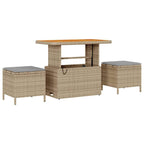 Conjunto de sofás de jardín con cojín 10 pcs Beige y Gris Claro