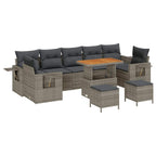 Conjunto de sofás de jardín 13 pcs Gris ratán sintético