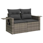 Conjunto de sofás de jardín 13 pcs Gris ratán sintético