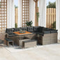 Conjunto de sofás de jardim 12 pçs Cinzento vime sintético