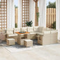 Conjunto de sofás de jardim 12 pçs Cinzento vime sintético