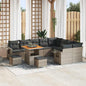 Conjunto de sofás de jardim 12 pçs Cinzento vime sintético