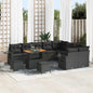 Conjunto de sofás de jardim 12 pçs Cinzento vime sintético