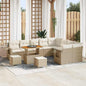 Conjunto de sofás de jardim 12 pçs Cinzento vime sintético