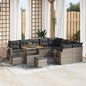 Conjunto de sofás de jardim 12 pçs Cinzento vime sintético