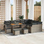 Conjunto de sofás de jardim 12 pçs Cinzento vime sintético