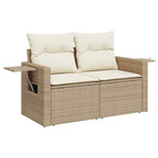 Conjunto de sofá de jardín 13 pcs Beige ratán sintético