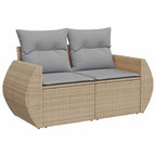 Conjunto de sofá de jardín con cojín 8 pcs Beige y Gris Claro