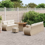 Conjunto de sofá de jardín 10 pcs Beige y Crema ratán sintético
