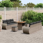 Conjunto de sofá de jardín 10 pcs Gris ratán sintético