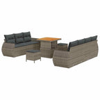 Conjunto de sofá de jardín 10 pcs Gris ratán sintético