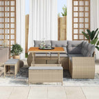 Conjunto de sofá de jardín con cojín 8 pcs beige y gris claro