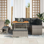 Conjunto de sofá de jardín con cojín 8 pcs Gris ratán sintético