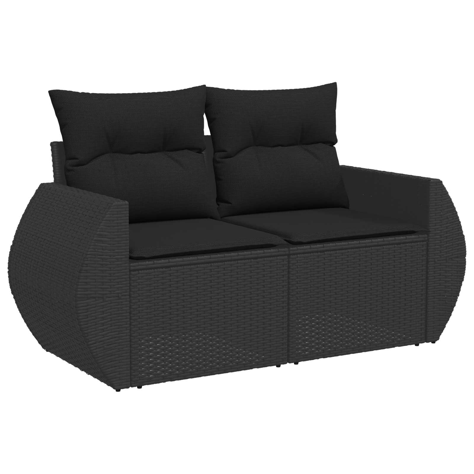 Conjunto de sofá de jardín 9 pcs Negro Rattan de Poliéster