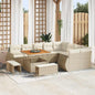 12-Piece Garden Sofa Set Grey Polyester Rattan