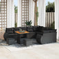 12-Piece Garden Sofa Set Grey Polyester Rattan