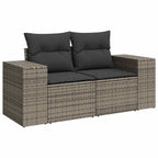 Conjunto de sofá de jardín 8 pcs Gris Rattan de Poliéster