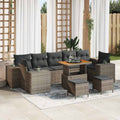 Conjunto de sofá de jardín con cojín con almohada 10 pcs Gris