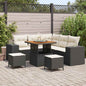 Conjunto de sofá de jardim 8 pcs Bege e Creme vime sintético