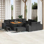 Conjunto de sofá de jardim 13 pçs Bege e Creme vime sintético