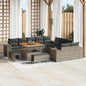 Conjunto de sofá de jardim 13 pçs Bege e Creme vime sintético