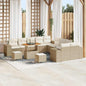 Conjunto de sofá de jardim 13 pçs Bege e Creme vime sintético