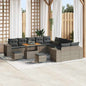 Conjunto de sofá de jardim 13 pçs Bege e Creme vime sintético