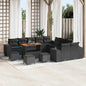 Conjunto de sofá de jardim 13 pçs Bege e Creme vime sintético