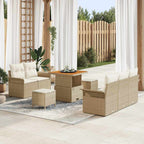 Conjunto de sofá de jardín con cojín 8 pcs Beige y Crema