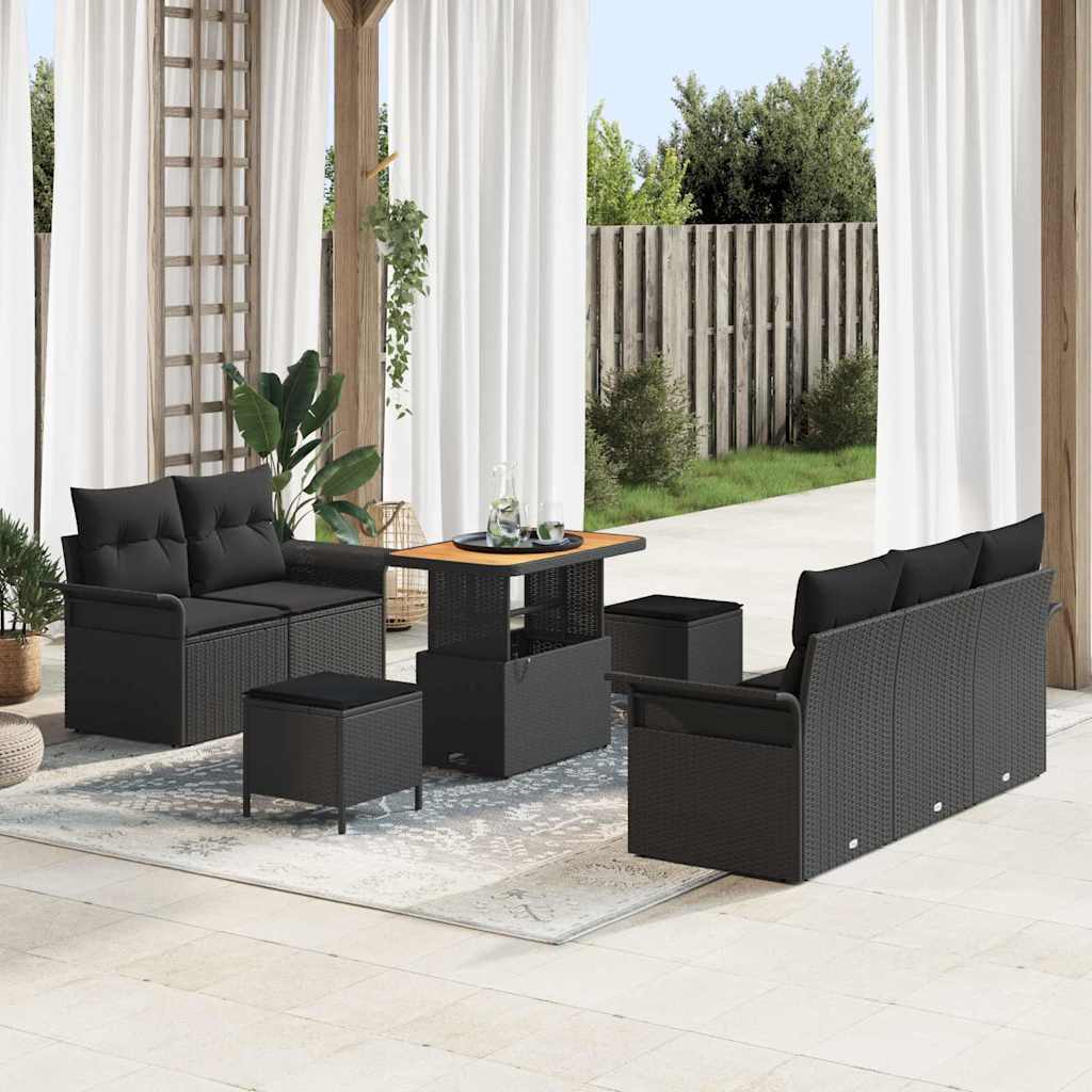 Conjunto de sofá de jardín con cojín 8 pcs Gris