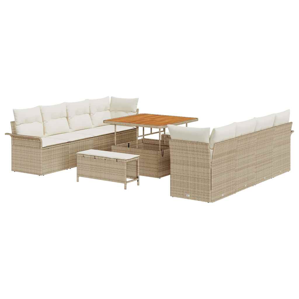 Conjunto de sofá de jardín Beige y Crema 100 x 100 x 71 cm