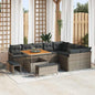 Conjunto de sofá de jardín con cojín 12 pcs Beige y Crema