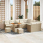 Conjunto de sofá de jardín con cojín 12 pcs Beige y Crema