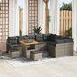 Conjunto de sofá de jardín con cojín 12 pcs Beige y Crema