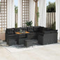 Conjunto de sofá de jardín con cojín 12 pcs Beige y Crema