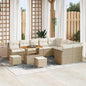 Conjunto de sofá de jardín con cojín 12 pcs Beige y Crema