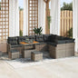 Conjunto de sofá de jardín con cojín 12 pcs Beige y Crema
