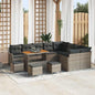Conjunto de sofá de jardín con cojín 12 pcs Beige y Crema