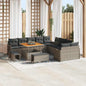Conjunto de sofá de jardín con cojín 13 pcs Beige y Crema