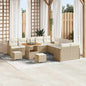 Conjunto de sofá de jardín con cojín 13 pcs Beige y Crema