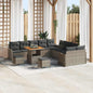 Conjunto de sofá de jardín con cojín 13 pcs Beige y Crema