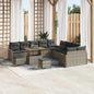 Conjunto de sofá de jardín con cojín 13 pcs Beige y Crema