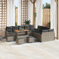 Conjunto de sofá de jardín con cojín 13 pcs Beige y Crema